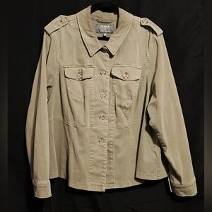 Torrid Twill Peplum Jacket Olive Size 3/3X/22-24